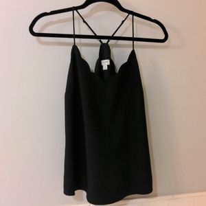 J. Crew black scallop tank, women's size 4